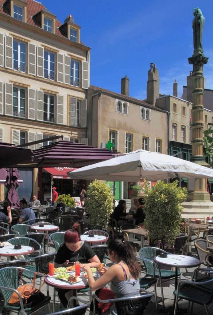 France, Lorraine, Metz, Place St-Jacques, cafe, people - 14 Fantastic day trips from Paris.
